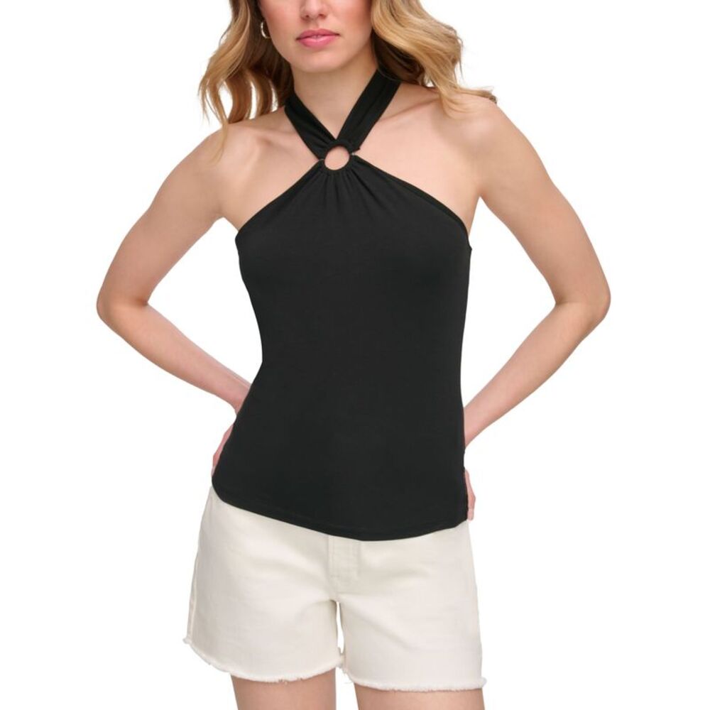 Women's Sleeveless Crossover Halter Top